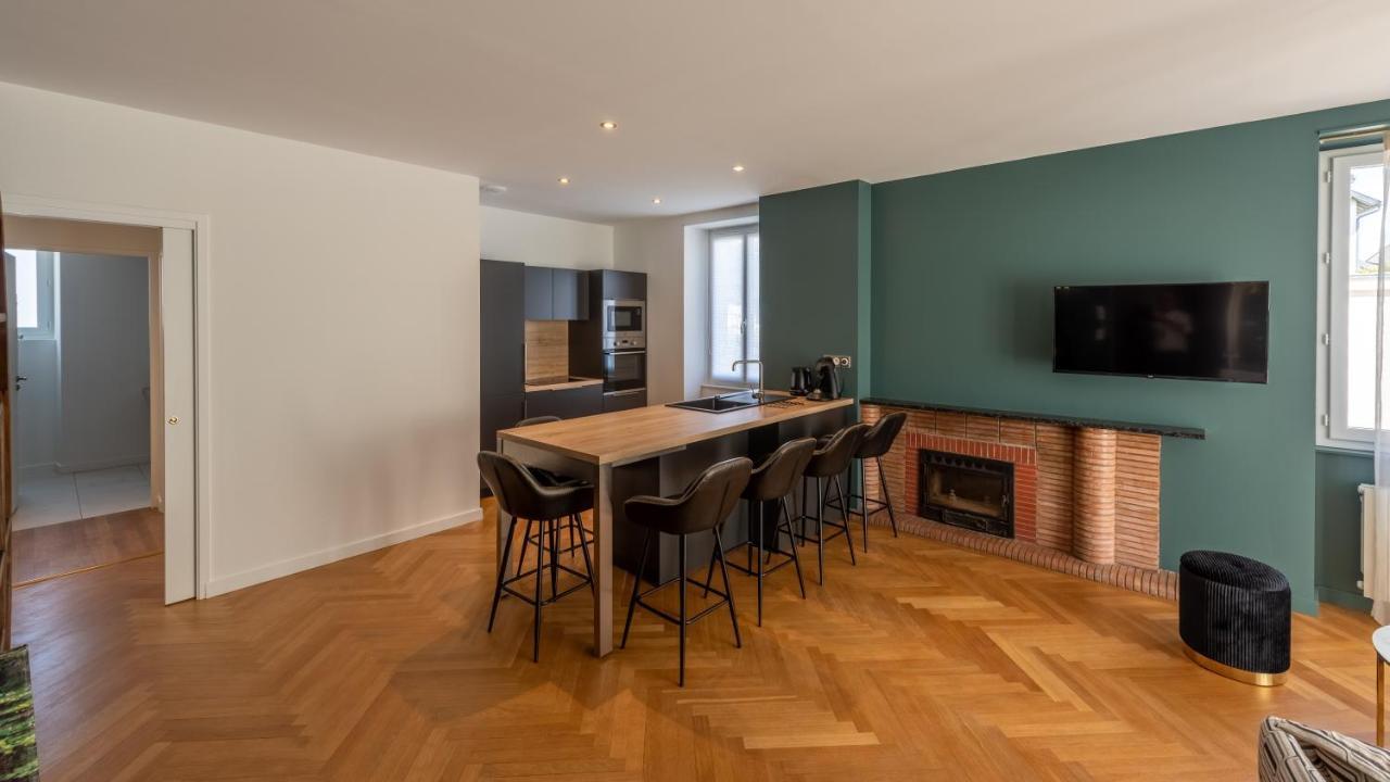 L'art déco : T3 à Rodez, 2 Places Parking Privé, Terrasse Exterior foto